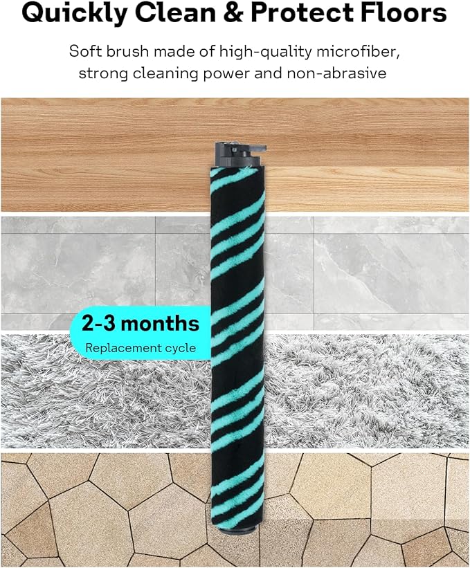 Leemone AZ4002 Soft Brushrolls Replacement Accessories for Shark AZ4000 AZ4000C AZ4002 AZ3901 POWERDETECT Upright Vacuum Cleaner, 2 Brush rolls, 1 Cleaning Brush, 3 Pack