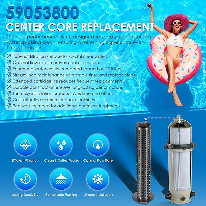 Yoursme 59053800 Center Core Replacement for Pentair Clean and Clear Predator 150, 175 & 200 Square Feet EC-160353 EC-160355 CCRP150 CCRP200 Pool/Spa Cartridge Filters