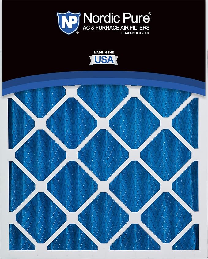 Nordic Pure 20x20x2 (Actual Size: 19 1/2 x 19 1/2 x 1 3/4) Pleated MERV 7 Air Filters 12 Pack