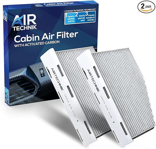 AirTechnik CF10373 Cabin Air Filter w/Activated Carbon (2 Pack) | Fits Audi A3, A3 Quattro, Q3, TT Quattro, VW Beetle, Caddy III, CC, EOS, Golf, GTI, Passat, R32, Rabbit - CUK2939