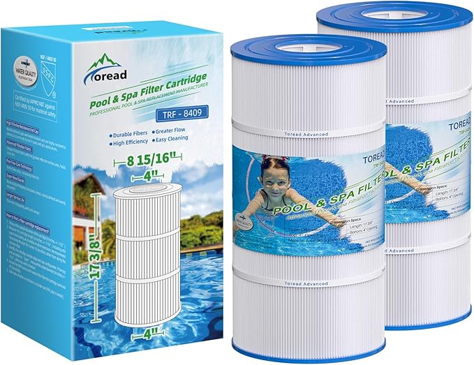 TOREAD Replacement for Pool Filter Pleatco PA90, CX900RE, C900, Unicel C-8409, Filbur FC-1292, Posi-Clear Sta-Rite PXC95, Clearwater II ProClean 100, Aladdin 19002, 25230-0095S, 2 Pack
