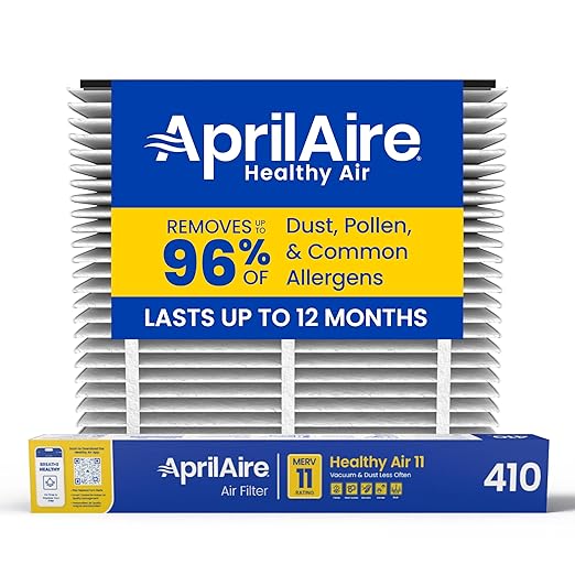 Genuine AprilAire 410 Replacement Filter for AprilAire Whole House Air Purifiers - MERV 11, Clean Air & Dust, 16x25x4 Air Filter (Pack of 1)