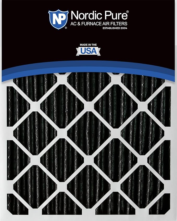 Nordic Pure 20x24x1 (Actual Size: 19 1/2 x 23 7/16 x 3/4) Furnace Air Filters MERV 12 Pleated Plus Carbon 6 Pack