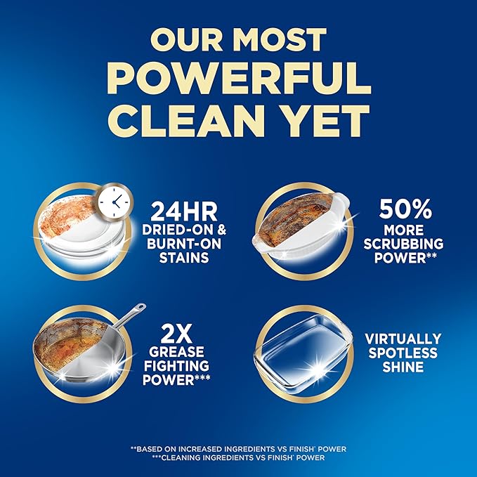 Finish Ultimate Quantum Dishwasher Pods, New & Improved Formula, Dishwasher Detergent Dish Soap, Removes Burnt-On & Dried-On Stain, Degreasing & Scrubbing Power, Fresh Scent, 70 Count