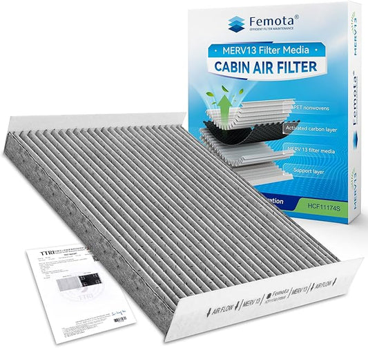 Certified MERV 13 Cabin Air Filter with Activated Carbon, CF11174 for Ford Fusion (2010-2012), Lincoln MKZ (2010-2012), Mercury Milan (2010-2011), Replace OE#: AE5Z-19N619-A