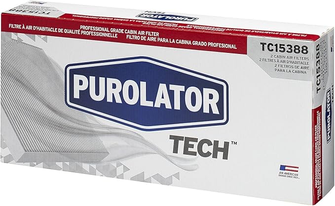 Purolator TC15388 PurolatorTECH Cabin Air Filter Compatible With Chevrolet Silverado 1500, Silverado, 2500, Silverado3500, Tahoe, Equinox, Suburban 1500, GMC Sierra and Sierra 2500 HD (Pack of 3)