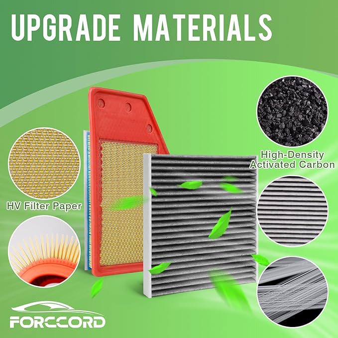 Cabin & Engine Air Filter Fit for 2018-2019 Buick Lacrosse 2.5L, 2016-2024 Chevrolet Malibu 1.5L, 2016-2019 Malibu 1.8L Activated Carbon Cabin Filter Replace#CF11966 23430312 Car Accessories