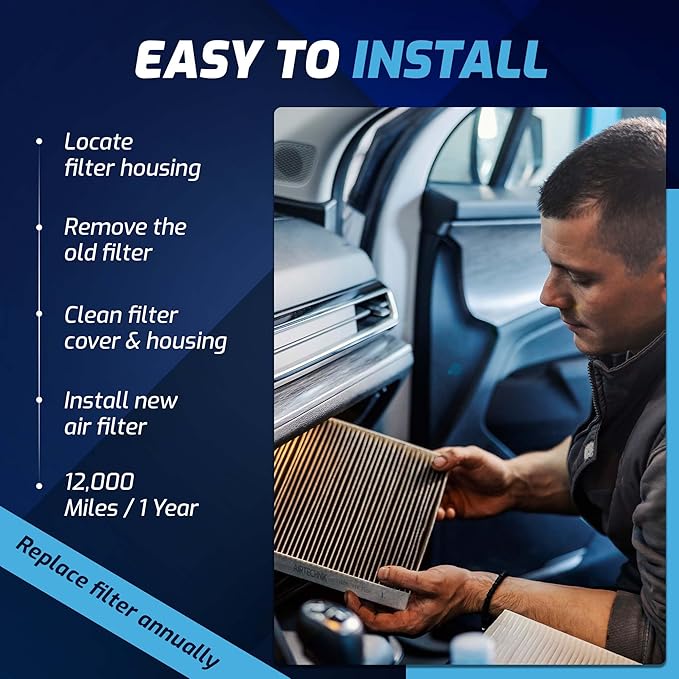 AirTechnik CF10373 Cabin Air Filter w/Activated Carbon | Fits Audi A3, A3 Quattro, Q3, TT Quattro, VW Beetle, Caddy III, CC, Tiguan, EOS, Golf, GTI, Jetta, Passat, R32, Rabbit - CUK2939