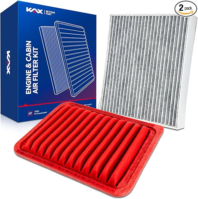 KAX Engine & Cabin Air Filter Kit, Replacement for Toyota Corolla 2009-2019, Yaris 2007-2018, Matrix 2009-2013, Corolla iM 2017-2018, Scion xD, Pontiac Vibe, Replace# CA10190 CF10285