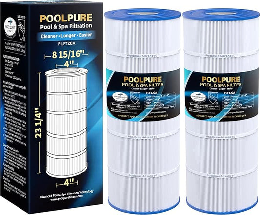 POOLPURE C1200 Pool Filter Replaces Hayward C1200, CX1200RE, HAY823C, Pleatco PA120, Ultra-B2, Unicel C-8412, Filbur FC-1293, Clearwater II 125, Waterway Pro Clean PCCF-125, 2 Pack