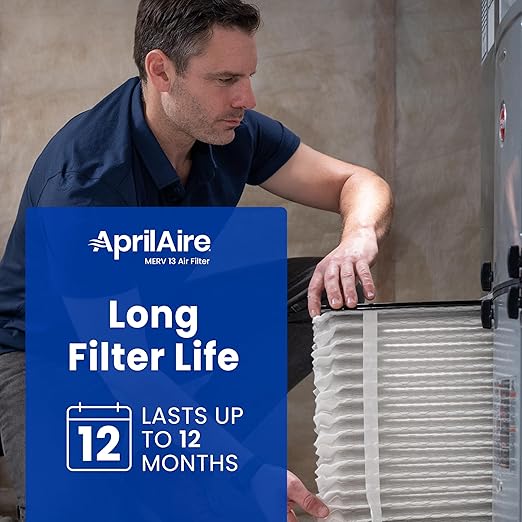 AprilAire 413 Replacement Filter for AprilAire Whole House Air Purifiers - MERV 13, Healthy Home Allergy, 16x25x4 Air Filter (Pack of 8)