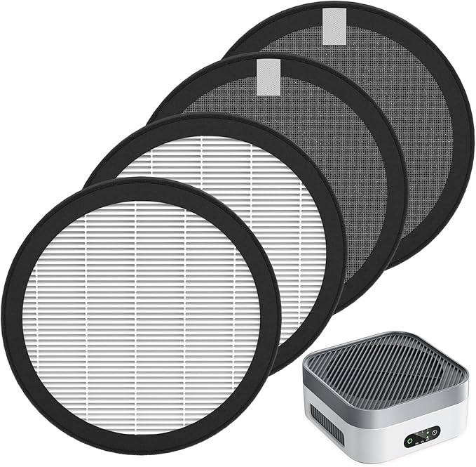 MB-032 Replacement Filter Compatible with TDBYWAE MB-032 Air Purifier, 3-in-1 High-Efficiency Air Filter, 4 Pack
