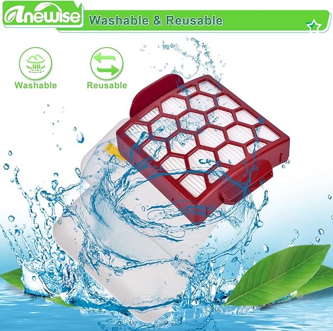 Anewise ZU55 Filter Replacement for Shark Navigator Pet Pro Plus ZU102 NV181 NV150 NV151 ZU51 ZU81 Rotator NV255 Zero-M ZU60 ZU62 Upright Vacuum, Part # 1238FT60 & 1239FT60, 2 + 6 Foam &Felt Filters