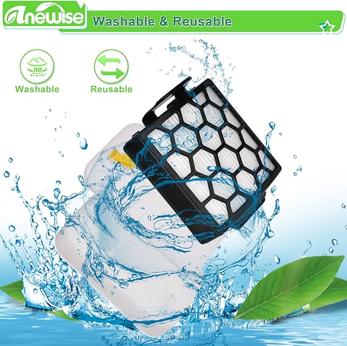 Anewise Replacement Filter for Shark Navigator Zero-M Pet Pro ZU102 ZU60 ZU62 ZU55 NV181 NV150 NV151 NV251 Rotator NV255 ZU100 ZU81 Upright Vacuum, 2+6 Foam Felt Filter, Part #1238FT60 & 1239FT60