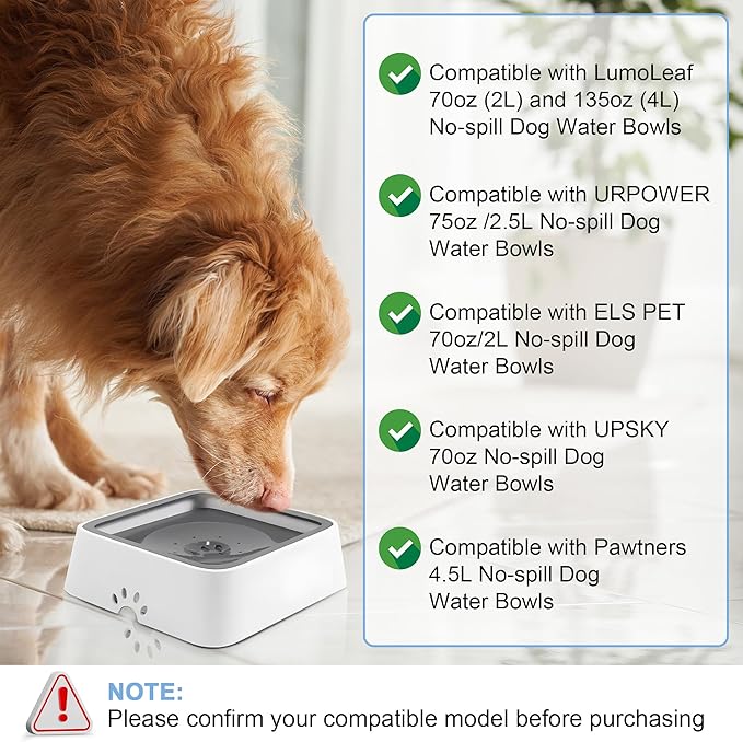 Feekoon 6 Pack Dog Water Bowl Replacement Filters Compatible With Lumoleaf, Upsky, Urpower, Els Pet, Pawtners No Spill Dog Water Bowl, Coconut Shell Activated Carbon Filters