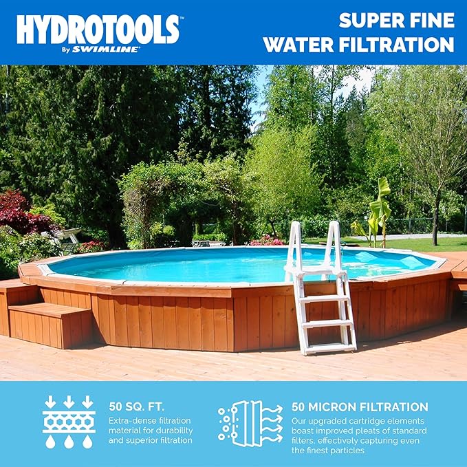 SWIMLINE HydroTools Above-Ground Pool Replacement Filter Element, 50 Sq. Ft. High-Performance Filter for Sure-Flo Cartridge Pump System, Element Only