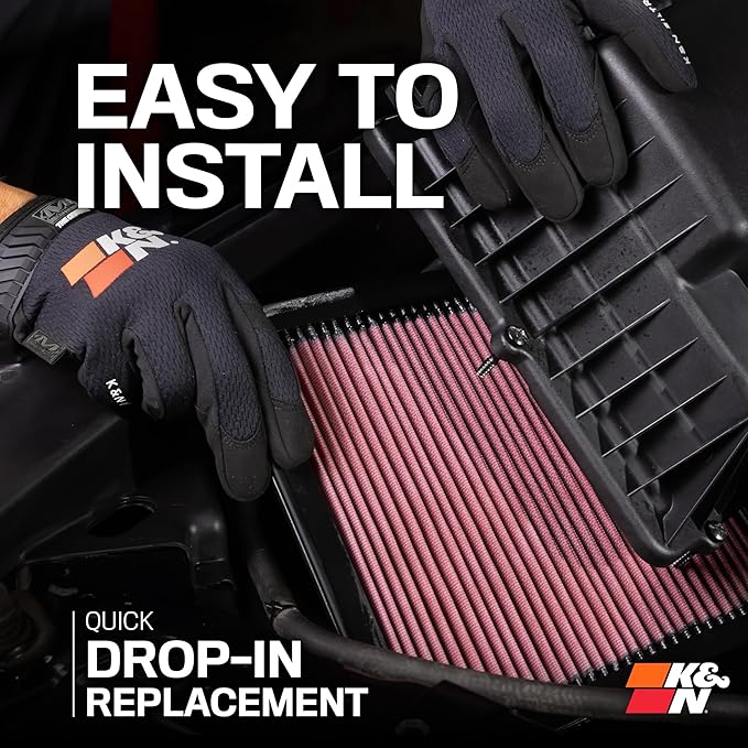 K&N High-Flow Original Lifetime Engine Air Filter: Increase Power: Premium, Washable: Compatible with 2023-2026 RAM/JEEP: (See Product Descriptions for Select Models), 33-5125