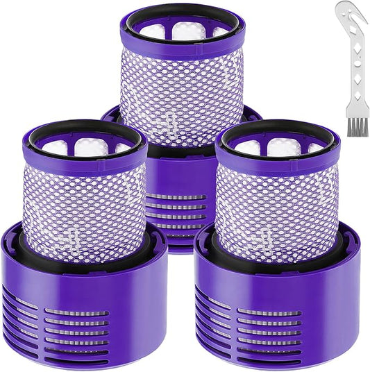 3 Pack V10 Filters Replacement for Dyson V10 Cyclone Series, V10 Absolute, V10 Animal, V10 Motorhead, V10 Total Clean, SV12, Replaces Part # 969082-01