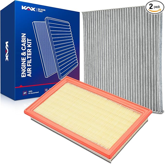 KAX Engine & Cabin Air Filter Kit, Replacement for Nissan Murano 2009-2014, Maxima 2009-2014, Altima 2007-2012 3.5L, Quest 2011-2017, Replace# CA4309 CF11173