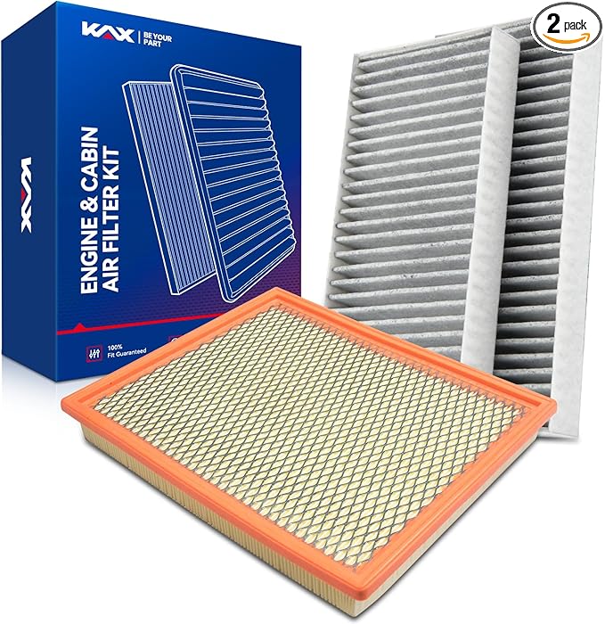 KAX Engine & Cabin Air Filter Kit, Replacement for Nissan TITAN 2004-2015, Armada 2005-2015, NV3500 2012-2014 5.6L, NV2500 2012-2014 5.6L, INFINITI QX56 2004-2010, Replace# CA7440 CF10388