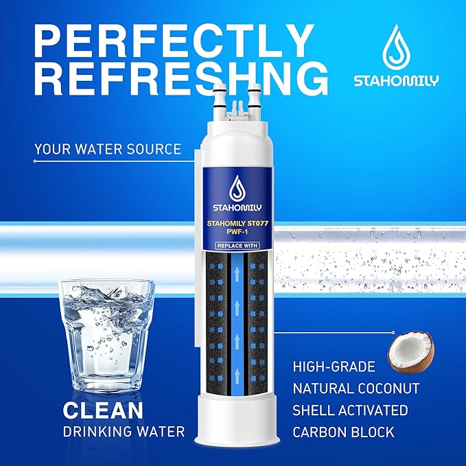 FPPWFU01 PWF-1 Water Filter Replacement for Frigidaire, PurePour FPPWFU01, PWF-1 and PureAir Ultra II PAULTRA2 Air Filter Combo（3+3）