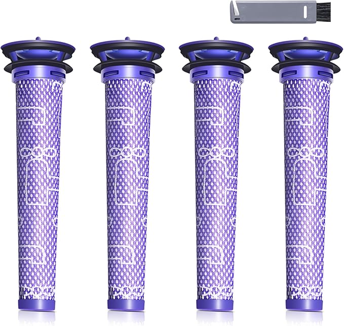 4 Pack Replacement Pre-Filters Compatible with Dyson V8, V7, V6, SV04, DC58, Vacuums Kit Includes 4 Filters, Enhance the Performance with This Filter Replacement Set. Replaces Part # 965661-01