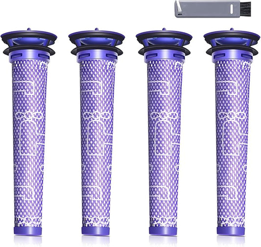 4 Pack Replacement Pre-Filters Compatible with Dyson V8, V7, V6, SV04, DC58, Vacuums Kit Includes 4 Filters, Enhance the Performance with This Filter Replacement Set. Replaces Part # 965661-01