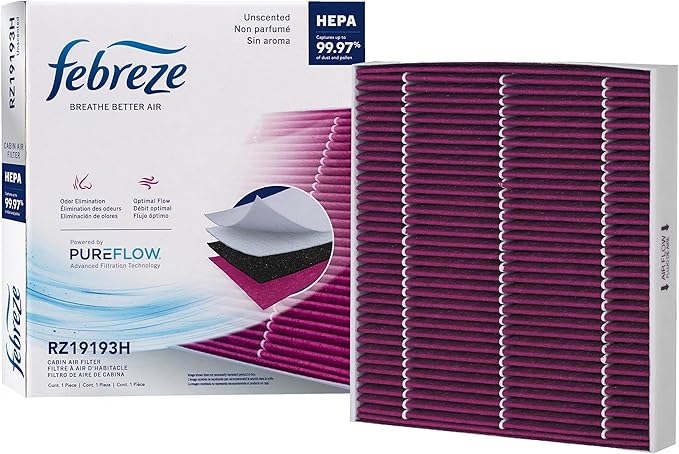 Febreze Odor Control HEPA Cabin Air Filter by PUREFLOW RZ19193H Fits 2018-2027 Volkswagen Tiguan 2.0L; 2019-2025 Jetta 1.4L, Teramont 2.0L; 2018-2023 Atlas 3.6L, Audi Q2 1.4L, TT RS Quattro 2.5L