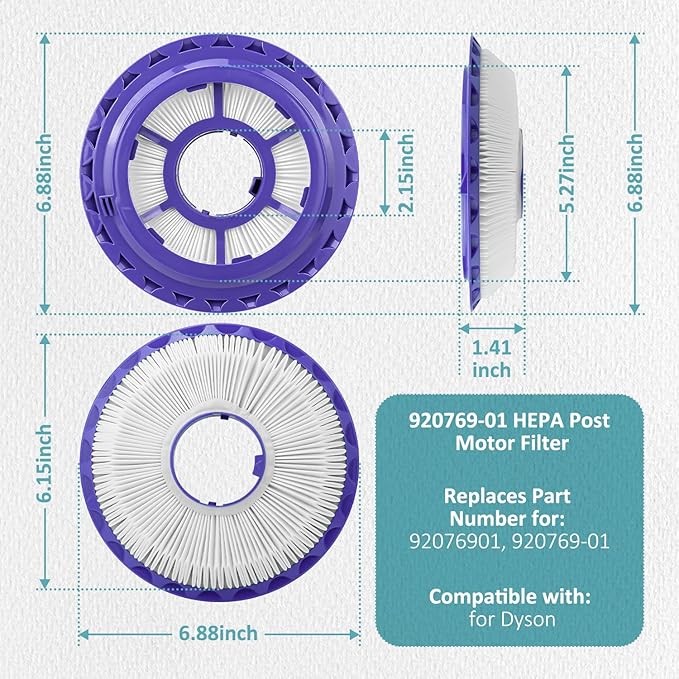 HASMX 92076901 920769-01 HEPA Post Motor Filter Replacement for Dyson Fits for DC41 UP20 DC65 UP13 DC65 DC66