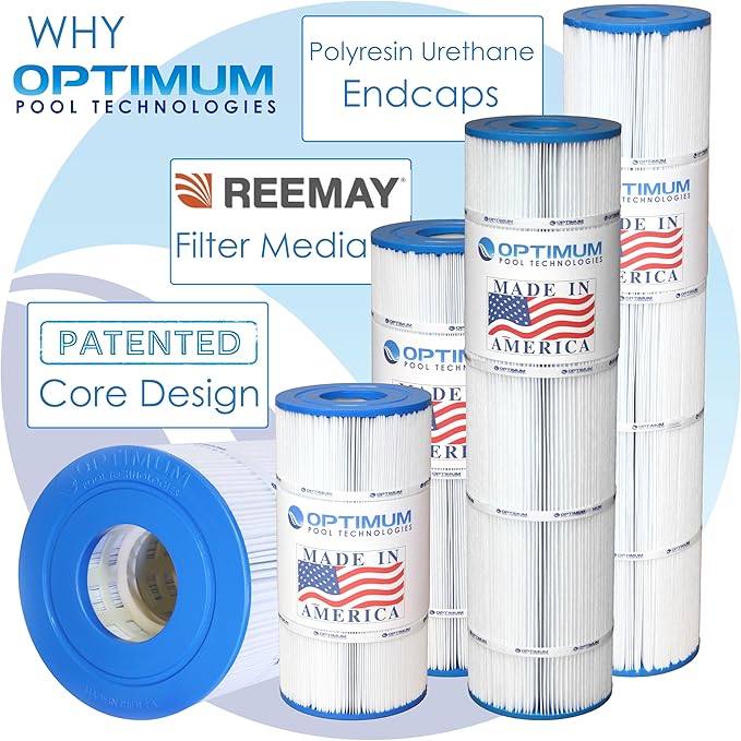 Optimum Pool Technologies Pool Filter 4-Pack Compatible Replacement for Swim Clear C4500, C4520; Replaces CX875XRE, Unicel C-7489, Filbur FC-1275, & Pleatco PA112 Filter Cartridges