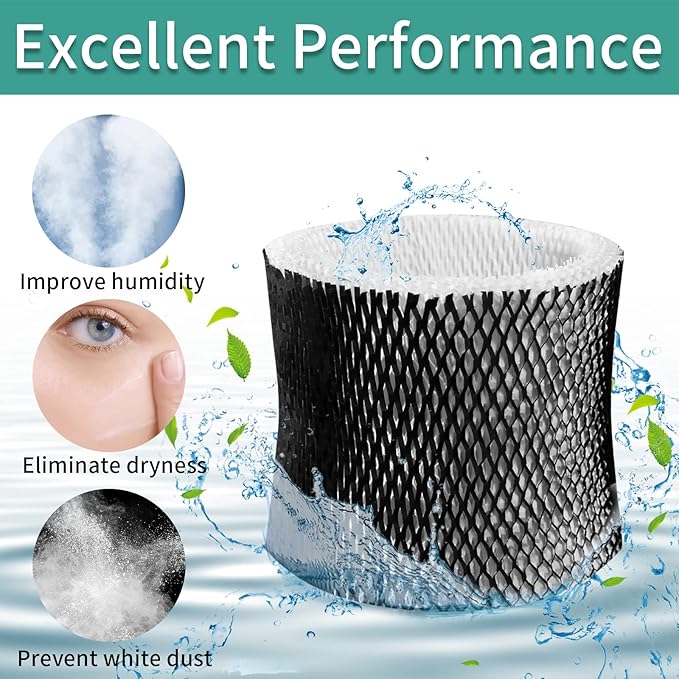 HWF64 Humidifier Filter for Sunbeam Humidifier Filter B, SCM1746, Long-Last & Sturdy, Fits Holmes HM1746, HM-1745 and Bionaire BWF64, 3 Pack