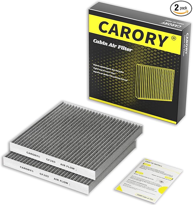 CARORY 2 Pack Cabin Air Filter w/Activated Carbon for Toyota Camry, Corolla, RAV4, Highlander, Lexus RX350, NX300, GX460, Subaru Legacy, Outback, Jaguar F-Pace, Land Rover Discovery, and More