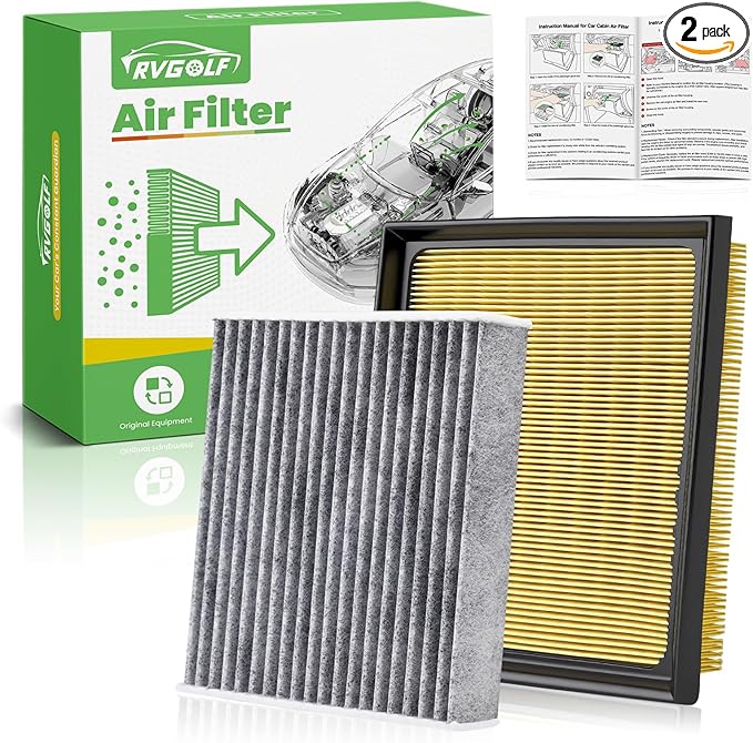 Engine+Cabin Air Filters (All Only Fit Hybrid, Not Gas!) Fit for 2016-2018 Toyota RAV4 Hybrid 2.5L, 2010-2015 Prius Hybrid 1.8L Engine Air Filter Replacement# 17801-37020 CF10285
