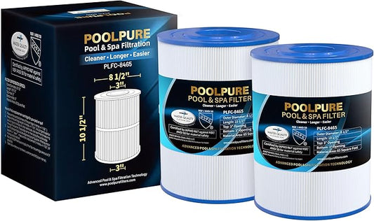 POOLPURE C-8465 Spa Filter Replaces Watkins 31114, Pleatco PWK65, Filbur FC-3960, 71827, 71828, Watkins 65 sq.ft Tiger River Spa Filter 2 Pack (Standard) (Standard)