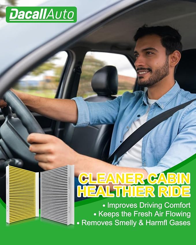 2Pcs Dacall Activated Carbon Cabin Air Filter - fit for Volvo VNL/VN/VNM/VHD/VT Series Trucks, for VNL 860 780 760 670, VN 780 670, VNM 630, VHD 430 and More, Replace Part NO. 20435801, AF26405