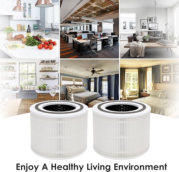 Core 300 Replacement Filters, Made in Taiwan, Compatible with LEVOIT Core 300-P, Core 300S Air Purifier, 3-in-1 H13 True HEPA Filter Replacement, Core 300-RF, 2-Pack