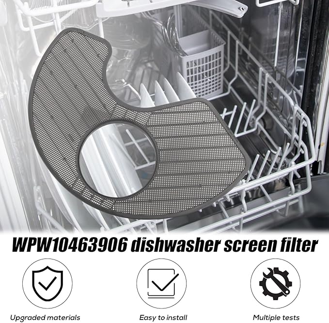 WPW10463906 Dishwasher Screen Filter Replacement, Dishwasher Screen Filter Parts 2312301 WPW10195360 PS11755148 AP6021820 for Amana Dishwashers Kitchen Appliance Accessories