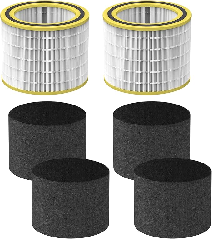 AC3000W FLT151 Replacement Filter V True HEPA Compatible with AC3000W, AC3000B, AC3050, AP3151W, AC151 Airsafe Air Purifiers, 2 H13 HEPA + 4 Carbon Pre-Filter