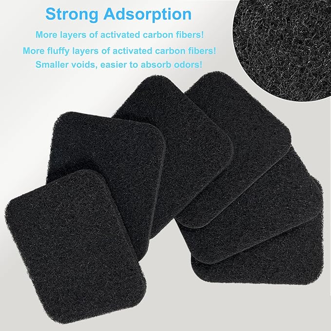 PurifyLogix 6 Pack Charcoal Filters Replacement for Litter Genie Standard Pail, Activated Charcoal Filters Compatible with Litter Genie Cat Litter Box Waste Disposal System for Odor Control (6)