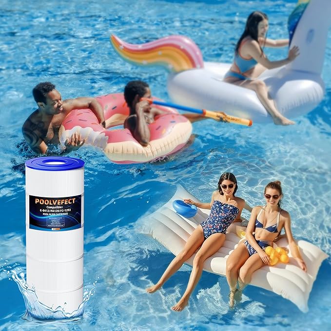 Pool Filter Cartridge Replacement Compatible with Hayward C1200 CX1200RE,Pleatco PA120, Unicel C-8412, Filbur FC-1293, Ultra-B2, Clearwater II 125, 120 Sq.Ft, 23-5/16"x8-15/16, 1 Pack