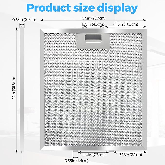 W10169961A Genuine Grease Filter For Range Vent Hoods – Replaces 8190858, W10169961, W10875058, W10870878, W11245983，W10833076,3pcs for oneket