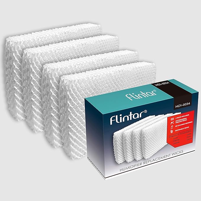 MD1-0034 Humidifier Replacement Wick Filters, Compatible with Vornado Evaporative Humidifier Evap40, Evap2, EV3, EV100, EV200, EVDC300, EVDC500, EVDC505 (Not for Evap3), 4-Pack