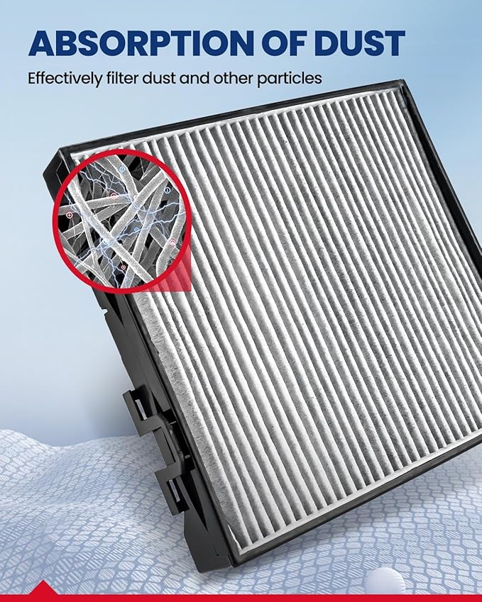 KAX HEPA Cabin Air Filter with Activated Carbon, CF10745 Replacement for Subaru Forester 2003 2005 2006 2007 2008, Passenger Compartment Air Filter, Filter Up Dust Pollen, 200% Longer Life