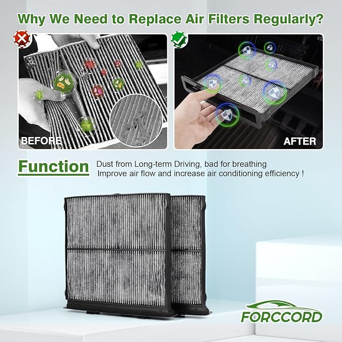 2-pack Cabin Air Filter Fit for 2019-2024 Forester, 2022-2023 2024 2025 2026 WRX Activated Carbon Cabin Filter 72880-FL000 Replacement Car Accessories