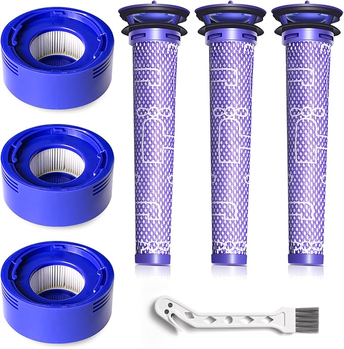 OTTWL 6 Pack Replacement Filters Compatible with Dyson V7 Animal V8 Animal V8 Absolute, 3 Pre Filters and 3 Post Filters, Replaces Part No.965661-01 & 967478-01