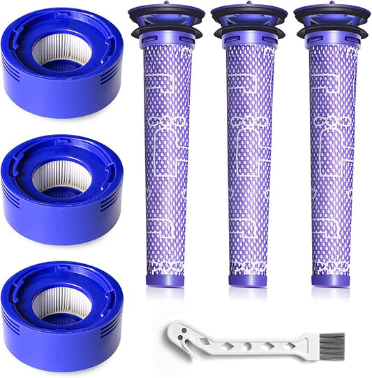 OTTWL 6 Pack Replacement Filters Compatible with Dyson V7 Animal V8 Animal V8 Absolute, 3 Pre Filters and 3 Post Filters, Replaces Part No.965661-01 & 967478-01