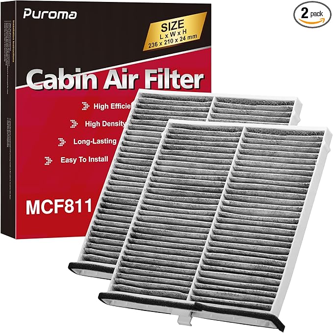 Puroma Cabin Air Filter with Activated Carbon, Replacement for CF11811, CPJ6X, CAF1907P, CAF1907C, CU24009, Compatible with Mazda 3, Mazda 6, CX-5, MP11-1K-D45, KD45-61-J6X, KR11-61-J6X