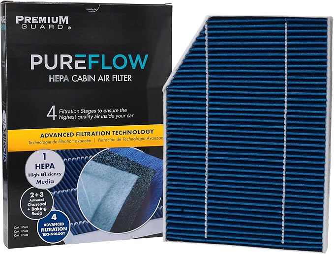 PureFlow HEPA Cabin Air Filter PC99458HX | Fits 2018-2024 BMW X3, 2019-2025 330i xDrive, 330i, 2022-2025 i4, 2019-2025 X4, 2020-2025 Toyota GR Supra, 2021-2025 BMW 430i