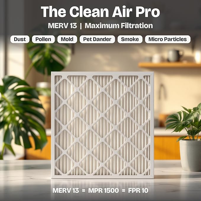 Aerostar 18x30x1 MERV 13 Pleated Air Filter, AC Furnace Air Filter, 6 Pack (Actual Size: 17 3/4" x 29 3/4" x 3/4")