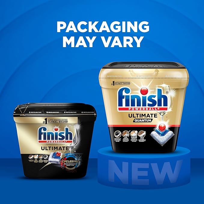 Finish Ultimate Quantum Dishwasher Pods, New & Improved Formula, Dishwasher Detergent Dish Soap, Removes Burnt-On & Dried-On Stain, Degreasing & Scrubbing Power, Fresh Scent, 70 Count